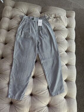 Joie Black and White Pinstripe Tapered Chinos